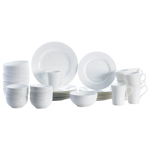 Delray White 40pc Bone China Dinnerware Set