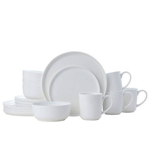 Samantha White 16pc Bone China Dinnerware Set