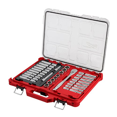 47pc 1/2" Drive Ratchet & Socket Set w/ PACKOUT Low-Profile Organizer