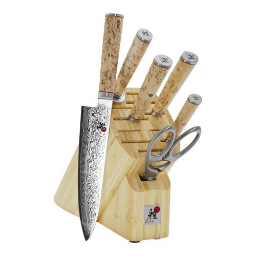 Birchwood SG2 7pc Knife Block Set Brown