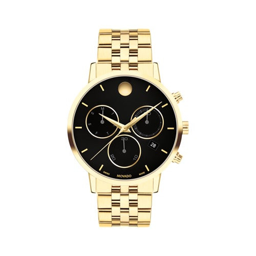 Men's Museum Classic Chronograph Gold-Tone Stainless Steel Watch  Black Dial