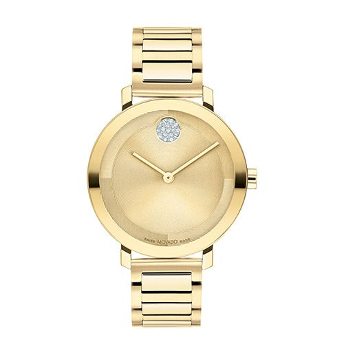 Ladies' Bold Evolution 2.0 Gold-Tone SS Watch w/ Crystal Dot  Gold Dial