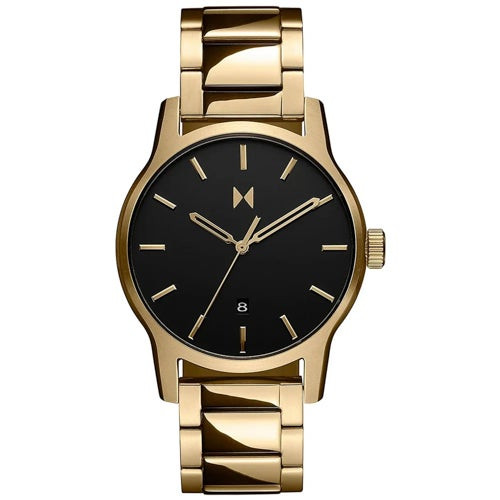Mens Classic II Lion Gold-Tone Stainless Steel Watch Black Dial