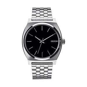 Men's Time Teller Silver-Tone Stainless Steel Watch  Black Dial