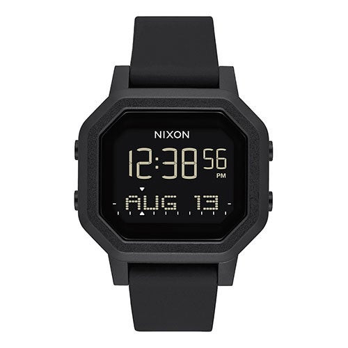 Ladies Siren All Black Digital Silicone Rubber Strap Watch
