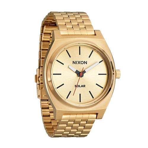 Men's Time Teller Solar Gold-Tone Stainless Steel Watch  Gold Dial