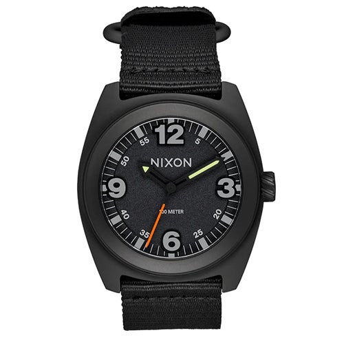 Mens Clutch 42 All Black Nylon Band Watch Black Dial