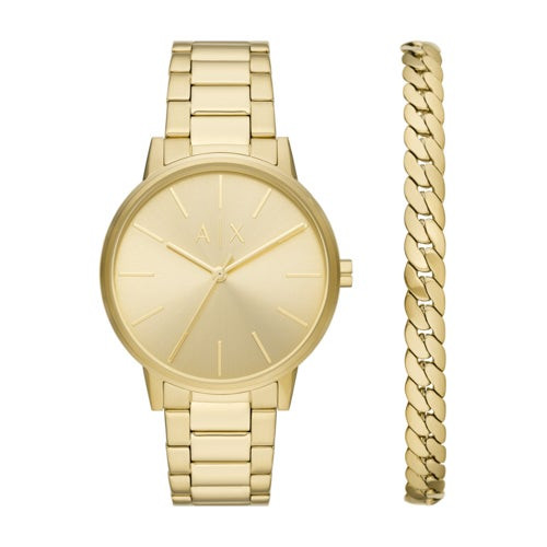 Mens Cayde Gold-Tone Stainless Steel Watch & Bracelet Set