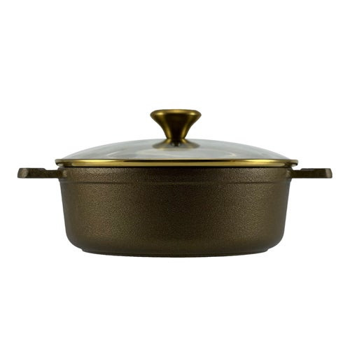 2qt Refined Collection Cast Iron Dutch Oven Saucepan w/ Glass Lid