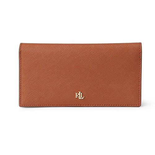 Saffiano Slim Leather Wallet Lauren Tan