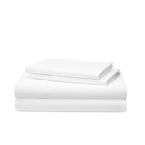 Spencer Cotton Satteen 4pc Sheet Set White - Queen