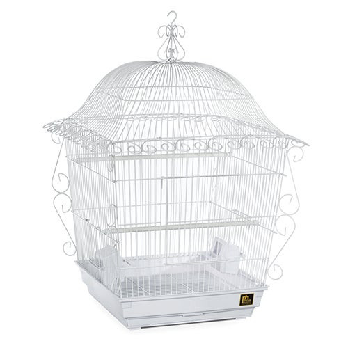 Scrollwork Bird Cage White