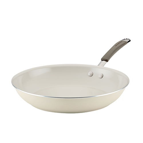 12.5" Cucina Ceramic Fry Pan Almond