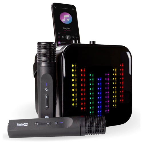 Pixel Bluetooth Karaoke Machine w/ 2 Wireless Microphones