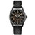 Mens Seiko 5 Sport Automatic Black Leather Strap Watch Black Dial
