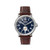 Unisex Runwell Cattail Leather Strap Watch Midnight Blue Dial
