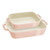 2pc Ceramic Rectangular Baking Dish Set Light Pink