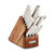Gourmet 16pc Knife Block Set w/ White Handles
