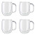 Sorrento 4pc Double Wall Glass Coffee Mug Set