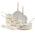 Professional Ceramic Nonstick Aluminum 13pc Cookware Set Cream