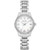 Ladies' Crystal Silver-Tone Stainless Steel Watch  Mother-of-Pearl Dial