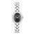 Ladies' Sammy Oval Silver-Tone Stainless Steel Watch  Black "C" Dial