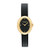 Ladies' Sammy Oval Gold & Black Leather Strap Watch  Black Dial