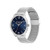 Men's Elliot Silver-Tone Stainless Steel Mesh Watch  Navy Dial