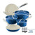12pc Vibrance Ceramic Nonstick Cookware Set Blue