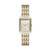Ladies Raquel Two-Tone Stainless Steel Rectangle Watch Silver Dial