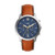 Mens Neutra Chronograph Silver & Brown Leather Watch Blue Dial