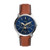 Men's Neutra Moonphase Brown Leather Watch  Blue Dial