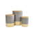3pc Stoneware Canister Set w/ Bamboo Lids Grey
