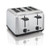 Brushed Stainless Steel 4-Slice Toaster w/ Extra Wide Slots