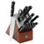 Solution 14pc Self-Sharpening Knife Block Set Brown