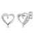 Diamond Heart Earrings Silver