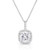 14K White Gold White Topaz and Diamond Pendant Necklace