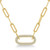 Paperclip Diamond Pendant Necklace Gold