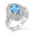 Blue Topaz & Diamond Ring Size 6