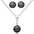 Black Pearl Necklace & Earring Set