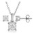 Diamond Solitaire Earrings and Necklace Set