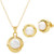 Pearl Earring & Necklace Set w/ Yellow Gold
