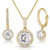 White Topaz and Diamond Earring and Necklace Set