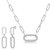 Diamond Paperclip Pendant Earring & Necklace Set Silver