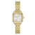 Ladies Gracie Gold-Tone Stainless Steel Square Watch Silver Dial