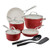 10pc Ceramic Forged Aluminum Cookware Set Empire Red