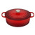 6.75qt Signature Cast Iron Oval Dutch Oven Cerise