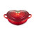 Shallow Heart  Cast Iron Cocotte w/ Heart Knob Cerise