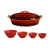 6pc Casserole & Prep Set Cerise