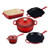 7pc Signature Cast Iron Cookware Set Cerise